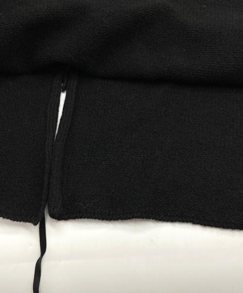 Yohji Yamamoto pour homme（ヨウジヤマモト プールオム）Yohji Yamamoto pour homme (ヨウジヤマモト プールオム) レザーレースアップスキッパーニット/HR-K13-194 ブラック サイズ:3の古着・服飾アイテム