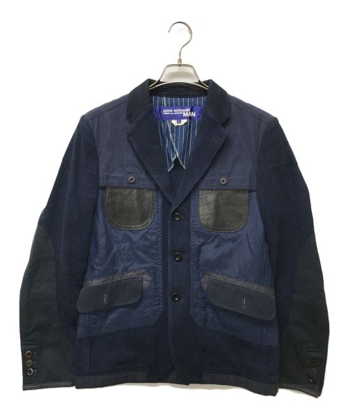 JUNYA WATANABE MAN COMME des GARCONS（ジュンヤワタナベ コムデギャルソン）JUNYA WATANABE MAN COMME des GARCONS (ジュンヤワタナベ コムデギャルソン) 刺し子パッチワークテーラードジャケット ネイビー サイズ:SIZE Sの古着・服飾アイテム