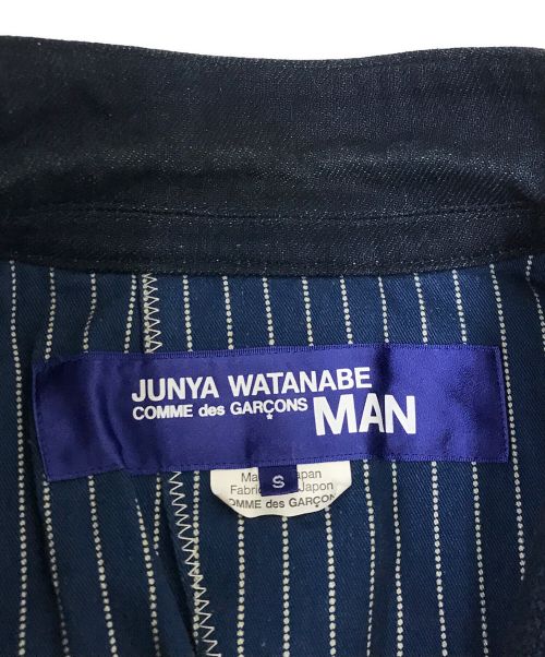 JUNYA WATANABE MAN COMME des GARCONS（ジュンヤワタナベ コムデギャルソン）JUNYA WATANABE MAN COMME des GARCONS (ジュンヤワタナベ コムデギャルソン) 刺し子パッチワークテーラードジャケット ネイビー サイズ:SIZE Sの古着・服飾アイテム