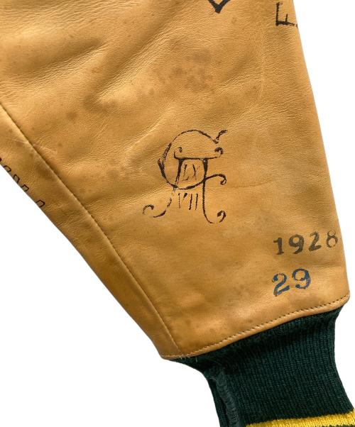 POLO RALPH LAUREN（ポロ・ラルフローレン）POLO RALPH LAUREN (ポロ・ラルフローレン) レザー切替 スタジアムジャンパー スタジャン グリーン サイズ:Ｓの古着・服飾アイテム