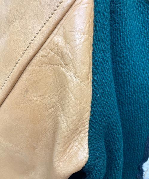 POLO RALPH LAUREN（ポロ・ラルフローレン）POLO RALPH LAUREN (ポロ・ラルフローレン) レザー切替 スタジアムジャンパー スタジャン グリーン サイズ:Ｓの古着・服飾アイテム