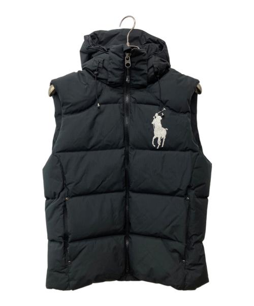POLO RALPH LAUREN（ポロ・ラルフローレン）POLO RALPH LAUREN (ポロ・ラルフローレン) ポニー刺繍付ダウンベスト ブラック サイズ:Mの古着・服飾アイテム