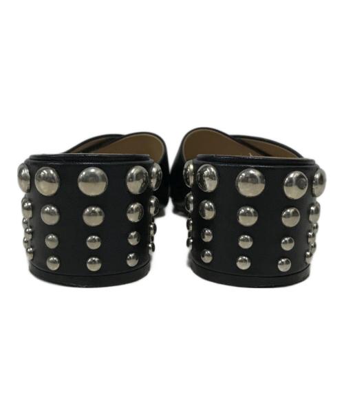 sergio rossi（セルジオロッシ）sergio rossi (セルジオロッシ) ヒールスタッズクロスサンダル ブラック サイズ:39の古着・服飾アイテム