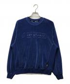 NAPAPIJRI×MARTINE ROSEナパピリ×マーティン・ローズ）の古着「ベロアクルーネックスウェット」｜ブルー