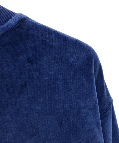 NAPAPIJRI（ナパピリ）NAPAPIJRI (ナパピリ) Martine rose (マーティン・ローズ) ベロアクルーネックスウェット ブルー サイズ:SIZE Mの古着・服飾アイテム
