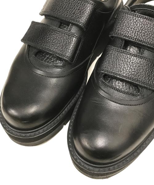 foot the coacher（フットザコーチャー）foot the coacher (フットザコーチャー) ベルクロレザースニーカー ブラック サイズ:71/2の古着・服飾アイテム