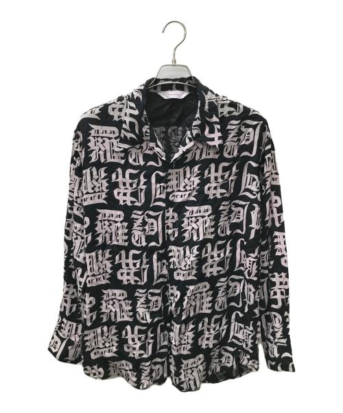 SASQUATCHfabrix.（サスクワッチファブリックス）SASQUATCHfabrix. (サスクワッチファブリックス) 丸岡和吾 (マルオカカズミチ) OPEN COLLAR H/S SHIRT ブラック×グレー サイズ:Sの古着・服飾アイテム