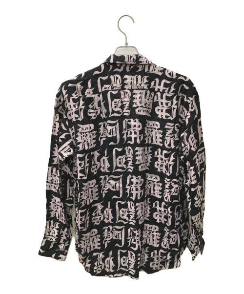 SASQUATCHfabrix.（サスクワッチファブリックス）SASQUATCHfabrix. (サスクワッチファブリックス) 丸岡和吾 (マルオカカズミチ) OPEN COLLAR H/S SHIRT ブラック×グレー サイズ:Sの古着・服飾アイテム