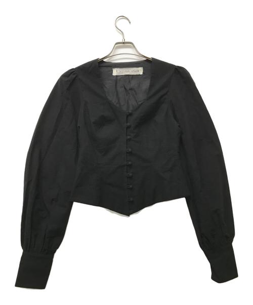A TENTATIVE A TELIER（ア テンタティブ アトリエ）A TENTATIVE A TELIER (ア テンタティブ アトリエ) スクエアネックブラウス ブラック サイズ:	SIZE 36の古着・服飾アイテム