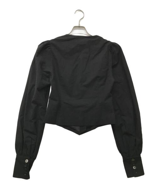 A TENTATIVE A TELIER（ア テンタティブ アトリエ）A TENTATIVE A TELIER (ア テンタティブ アトリエ) スクエアネックブラウス ブラック サイズ:	SIZE 36の古着・服飾アイテム