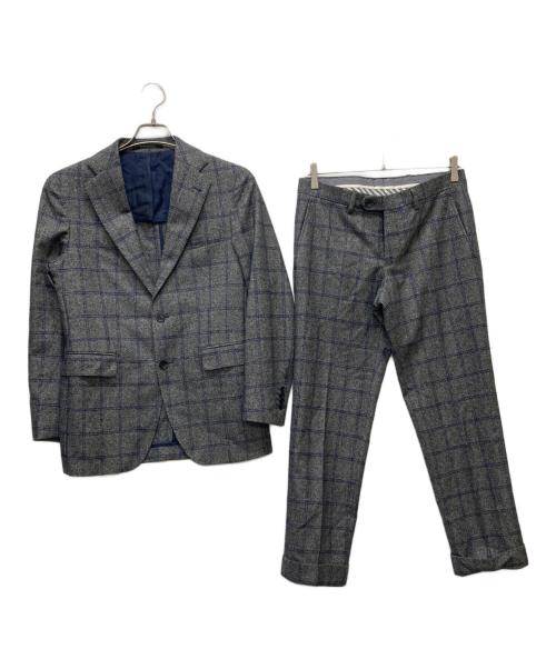 TAGLIATORE（タリアトーレ）TAGLIATORE (タリアトーレ) Brilla per il gusto (ブリッラ ペル イルグースト) 別注2Bチェックセットアップスーツ グレー×ネイビー サイズ:SIZE 44/7Rの古着・服飾アイテム