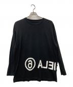 MM6 Maison Margielaエムエムシックスメゾンマルジェラ）の古着「リバースロゴプリントカットソー」｜ブラック