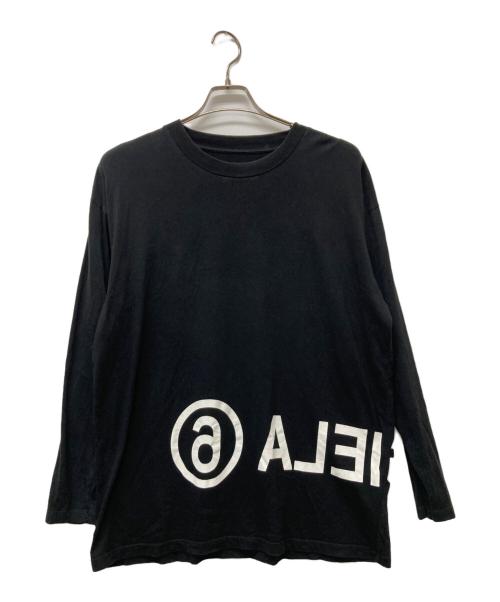 MM6 Maison Margiela（エムエムシックスメゾンマルジェラ）MM6 Maison Margiela (エムエムシックスメゾンマルジェラ) リバースロゴプリントカットソー ブラック サイズ:Sの古着・服飾アイテム