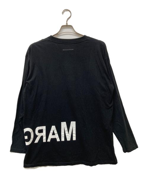 MM6 Maison Margiela（エムエムシックスメゾンマルジェラ）MM6 Maison Margiela (エムエムシックスメゾンマルジェラ) リバースロゴプリントカットソー ブラック サイズ:Sの古着・服飾アイテム