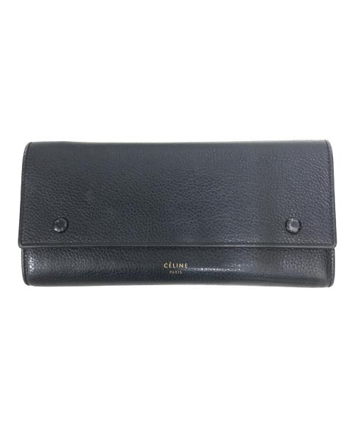 CELINE（セリーヌ）CELINE (セリーヌ) ラージフラップウォレット ネイビーの古着・服飾アイテム