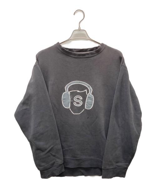 stussy（ステューシー）stussy (ステューシー) ヘッドホン刺繍スウェット ブラック サイズ:Ｍの古着・服飾アイテム