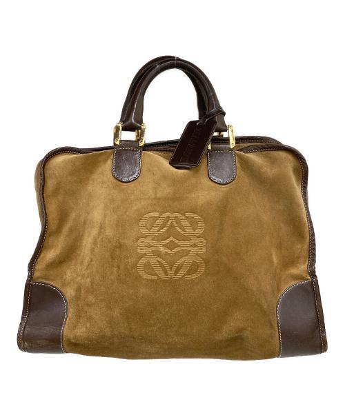 LOEWE（ロエベ）LOEWE (ロエベ) アナグラムスウェードハンドバッグ ブラウンの古着・服飾アイテム