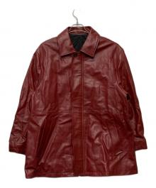 stein（シュタイン）の古着「LEATHER ZIP JACKET」｜レッド