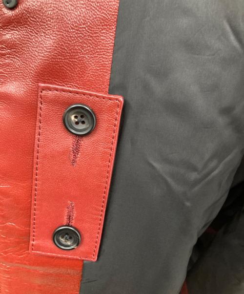 stein（シュタイン）stein (シュタイン) LEATHER ZIP JACKET レッド サイズ:Ｍの古着・服飾アイテム