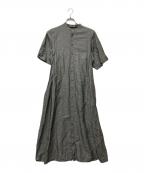 MACPHEEマカフィー）の古着「コットンリネンソリッド スタンドカラーシャツワンピース」｜グレー