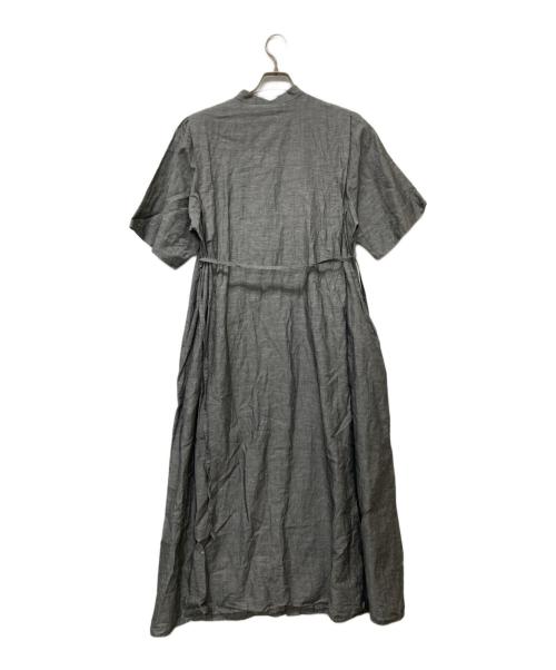 MACPHEE（マカフィー）MACPHEE (マカフィー) コットンリネンソリッド スタンドカラーシャツワンピース グレー サイズ:SIZE 36の古着・服飾アイテム