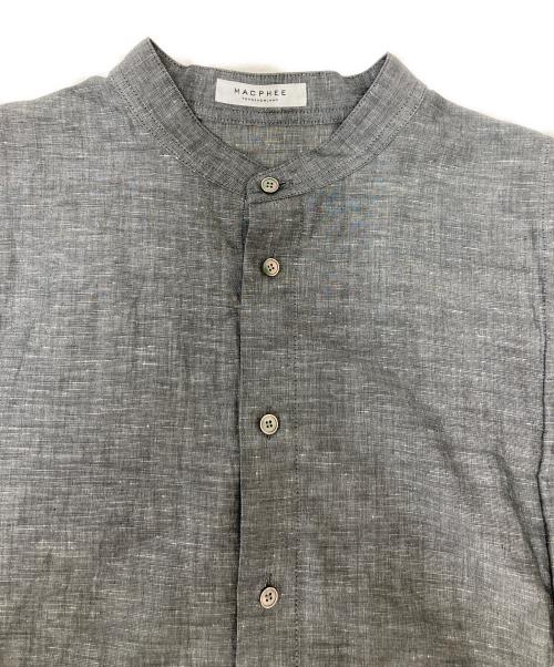 MACPHEE（マカフィー）MACPHEE (マカフィー) コットンリネンソリッド スタンドカラーシャツワンピース グレー サイズ:SIZE 36の古着・服飾アイテム