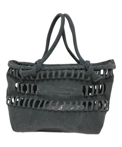 beautiful people（ビューティフルピープル）beautiful people (ビューティフルピープル) ショッピングバスケットバッグ グレーの古着・服飾アイテム