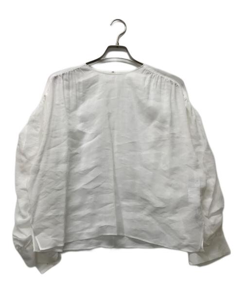 BEIGE（ベイジ）BEIGE (ベイジ) PAULINE / タックギャザーリネンボリュームブラウス ホワイト サイズ:4の古着・服飾アイテム