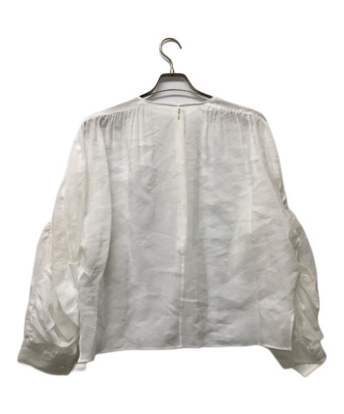 BEIGE（ベイジ）BEIGE (ベイジ) PAULINE / タックギャザーリネンボリュームブラウス ホワイト サイズ:4の古着・服飾アイテム