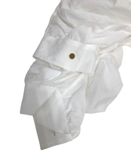 BEIGE（ベイジ）BEIGE (ベイジ) PAULINE / タックギャザーリネンボリュームブラウス ホワイト サイズ:4の古着・服飾アイテム