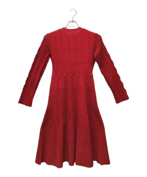 CELFORD（セルフォード）CELFORD (セルフォード) ニットフレアワンピース レッド サイズ:36の古着・服飾アイテム