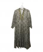 ne quittez pasヌキテパ）の古着「コットンボイル アラベスクプリント ワンピース」｜グレー×グリーン