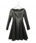 ADEAM（アディアム）の古着「スクエアネックエコレザーワンピース」｜ブラック