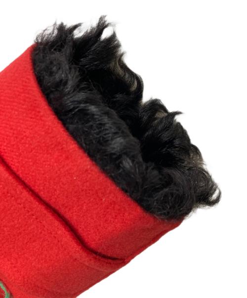 VALENTINO（ヴァレンティノ）VALENTINO (ヴァレンティノ) ラムファークロップドジャケット/QF3FB500CKF レッド サイズ:40の古着・服飾アイテム