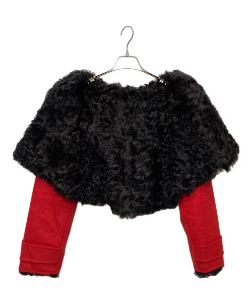 VALENTINO（ヴァレンティノ）VALENTINO (ヴァレンティノ) ラムファークロップドジャケット/QF3FB500CKF レッド サイズ:40の古着・服飾アイテム