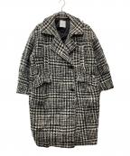 CLANEクラネ）の古着「SHORT SHAGGY COCOON OVER COAT」｜ホワイト×ブラック