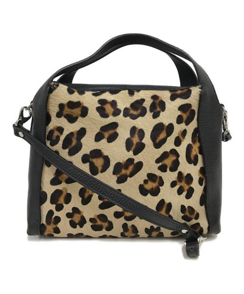 ripani（リパーニ）ripani (リパーニ) ハラコ切替レザーショルダーバッグ ブラック×ベージュの古着・服飾アイテム