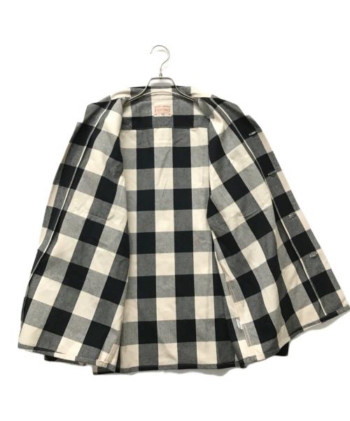 BONCOURA（ボンクラ）BONCOURA (ボンクラ) チェックワークシャツ ホワイト×ブラック サイズ:SIZE 40の古着・服飾アイテム