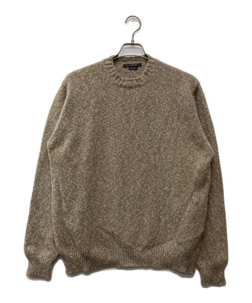 Begg & Co（ベグアンドコー）Begg & Co (ベグアンドコー) クルーネックウールニット ベージュ サイズ:ＸＬの古着・服飾アイテム
