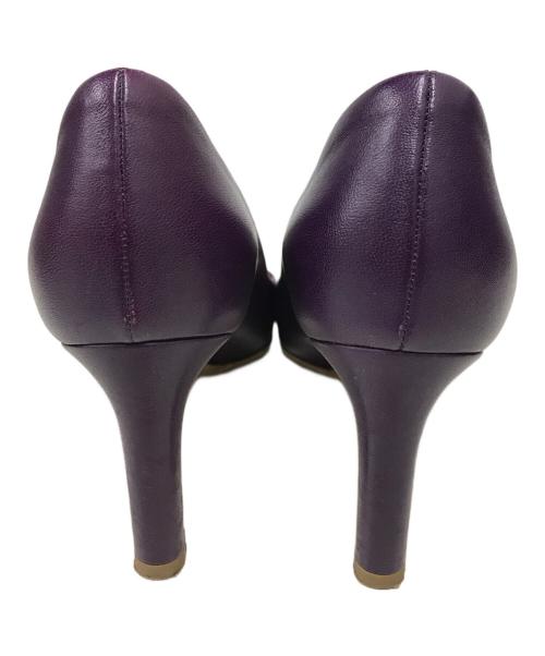 Ferragamo（フェラガモ）Ferragamo (フェラガモ) ビッグリボンレザーヒールパンプス パープル サイズ:SIZE 3 1/2の古着・服飾アイテム