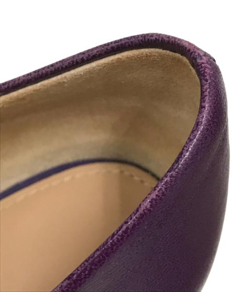 Ferragamo（フェラガモ）Ferragamo (フェラガモ) ビッグリボンレザーヒールパンプス パープル サイズ:SIZE 3 1/2の古着・服飾アイテム