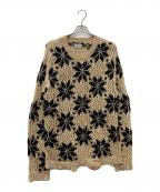 BED J.W. FORDベッドフォード）の古着「Snow Pattern Crew Neck Knit」｜ベージュ