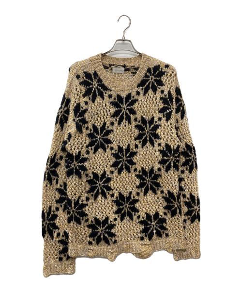 BED J.W. FORD（ベッドフォード）BED J.W. FORD (ベッドフォード) Snow Pattern Crew Neck Knit ベージュ サイズ:１の古着・服飾アイテム