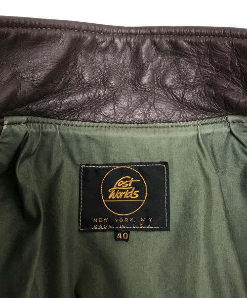 LOST WORLDS（ロストワールド）LOST WORLDS (ロストワールド) M-65タイプレザージャケット ブラウン サイズ:SIZE 40の古着・服飾アイテム
