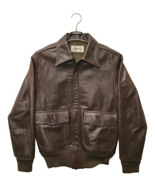 The Stevenson Overall Co.（スティーブンソン オーバーオールズ）The Stevenson Overall Co. (スティーブンソン オーバーオールズ) A-2タイプホースハイドフライトジャケット ブラウン サイズ:SIZE 36の古着・服飾アイテム