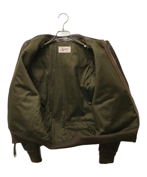 The Stevenson Overall Co.（スティーブンソン オーバーオールズ）The Stevenson Overall Co. (スティーブンソン オーバーオールズ) A-2タイプホースハイドフライトジャケット ブラウン サイズ:SIZE 36の古着・服飾アイテム