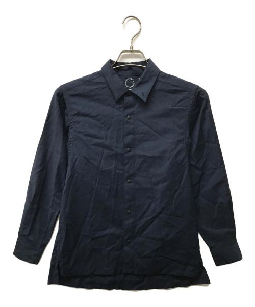 山と道（ヤマトミチ）山と道 (ヤマトミチ) ウールスナップ釦シャツ ネイビー サイズ:SIZE XSの古着・服飾アイテム