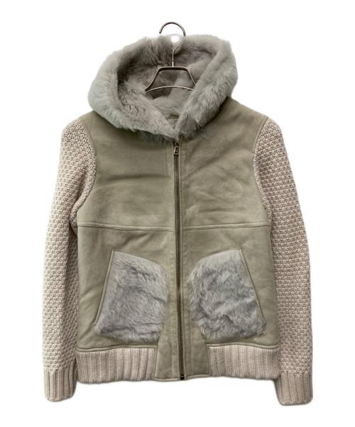 ANAYI（アナイ）ANAYI (アナイ) ムートンニットジャケット グレー サイズ:36の古着・服飾アイテム