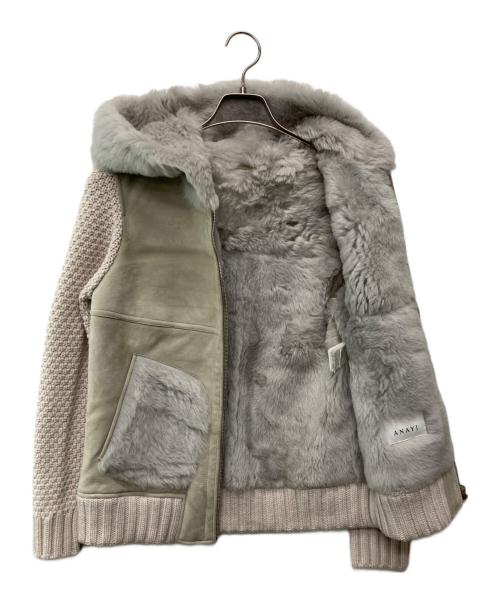 ANAYI（アナイ）ANAYI (アナイ) ムートンニットジャケット グレー サイズ:36の古着・服飾アイテム