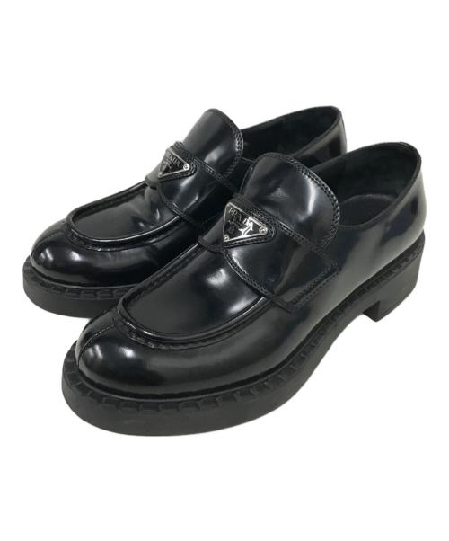 PRADA（プラダ）PRADA (プラダ) チョコレート パテントレザー ローファー ブラック サイズ:371/2の古着・服飾アイテム